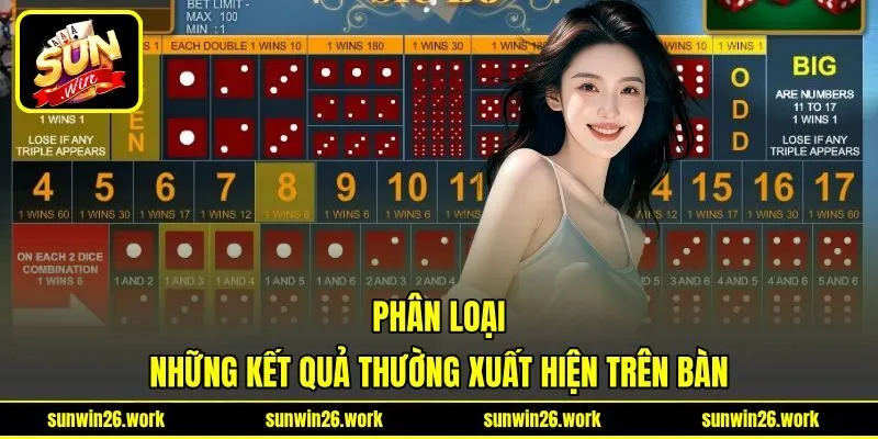 Phân loại những kết quả thường xuất hiện trên bàn